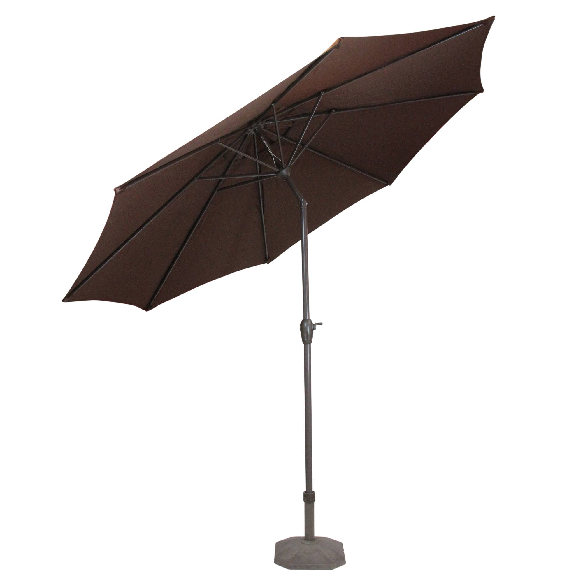 9ft. Brown & Black Outdoor Patio Market Umbrella